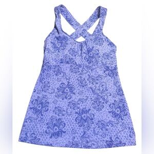 REI floral patterned periwinkle blue sleeveless tank top size XS EUC